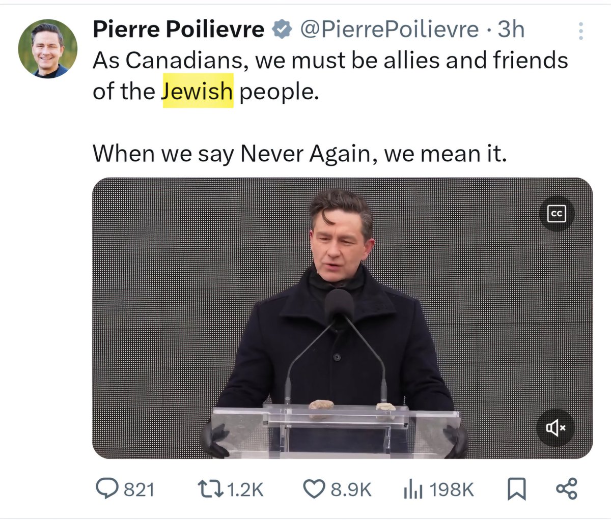 DrJacobsRad's tweet photo. Do you notice the difference between these two posts?

Pierre Poilievre isn't afraid to say the word 'Jewish' when speaking of the Holocaust.

Mark Carney's post doesn't mention Jews by name.

And yes, it matters.

@PierrePoilievre @MarkJCarney https://t.co/LsWO59GoLw