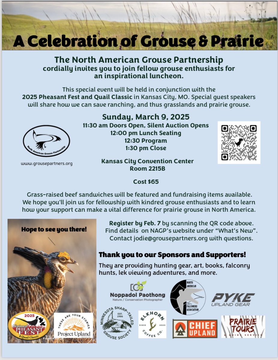 Did you get your ticket yet to the NAGP Luncheon?? Our sponsor list continues to grow! Hope to see you there to celebrate grouses and grasslands! 

grousepartners.org