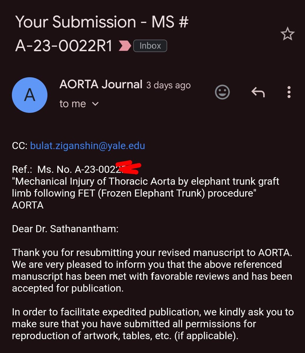 Dinesh Sathanantham MS MCh (@dsathanantham) on Twitter photo First publication of this year 2025....
Honored to have my research article accepted in the journal of "AORTA" the official journal of Yale Institute of Aortic Surgery.
Hopeful for more this year.....
#aorticsurgery #cardiacsurgery #aortic #reseach First publication of this year 2025....
Honored to have my research article accepted in the journal of "AORTA" the official journal of Yale Institute of Aortic Surgery.
Hopeful for more this year.....
#aorticsurgery #cardiacsurgery #aortic #reseach