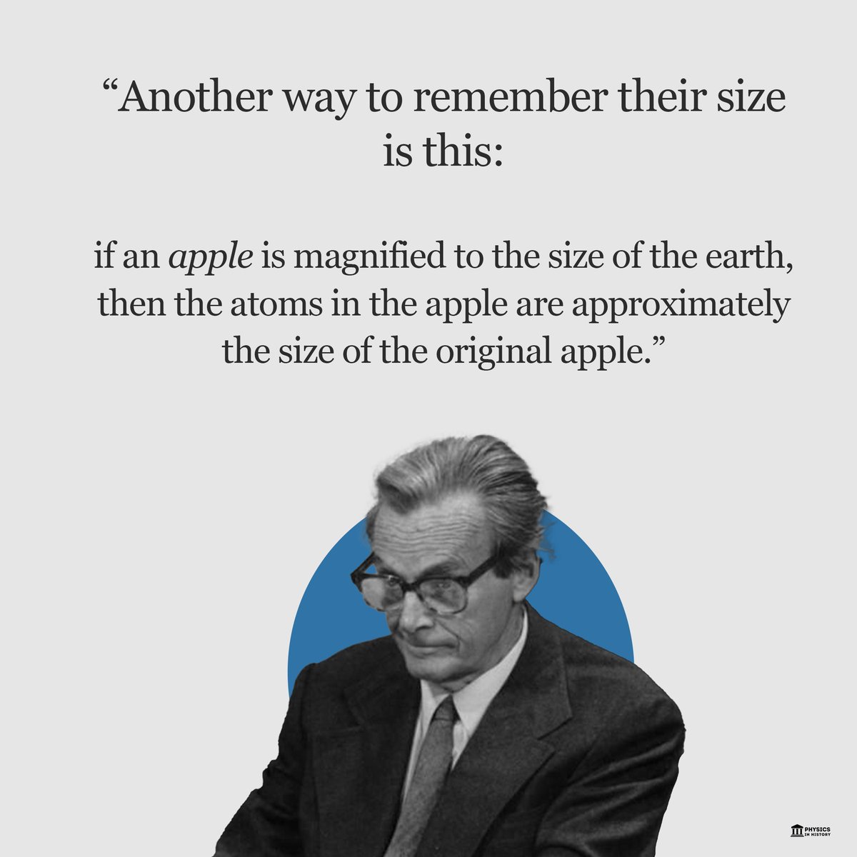 How to imagine the size of an atom by Richard Feynman ✍️