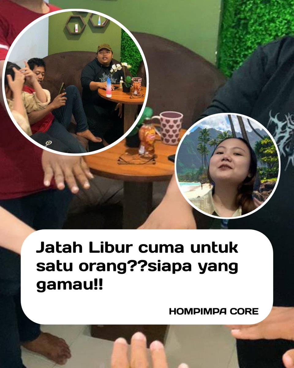 hompimpacore's tweet photo. Jatah libur jadi rebutan!! Buat satu orang doang??daripada ngejatuhin orang mending main hompimpa biar fair😱
#bodylotion #bodylotionviral #hompimpa #beautyofangel https://t.co/f8vX8JVuhG