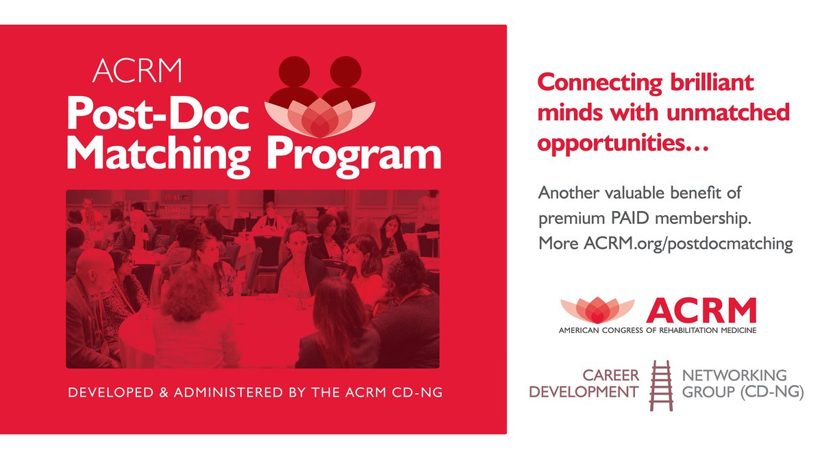 ACRMCareerDev's tweet photo. #ACRM Post-Doc #MatchingProgram – Applications Now Open
The 2025 Program is open now and Closes 31 January 2025. Note this program is a benefit of premium paid ACRM membership.
Apply https://t.co/ZVsgqu0VJH
#postdoc #careerdevelopment #earlycareer #physiatry #rehabilitation https://t.co/2eC5edzCQY