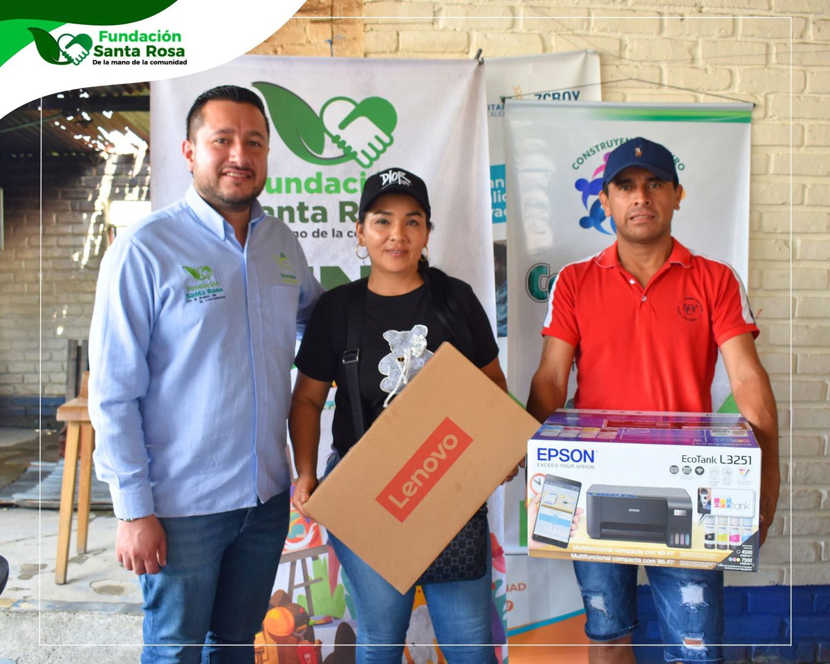 fundsrosa's tweet photo. ✅ La Fundación Santa Rosa continúa reforzando su compromiso con el desarrollo comunitario. En diciembre apoyamos a la Cooperativa Minera de Subsistencia y Protección Ambiental COOPMISPA, mediante la entrega de un computador portátil y una impresora. https://t.co/TKFSCRQfqx