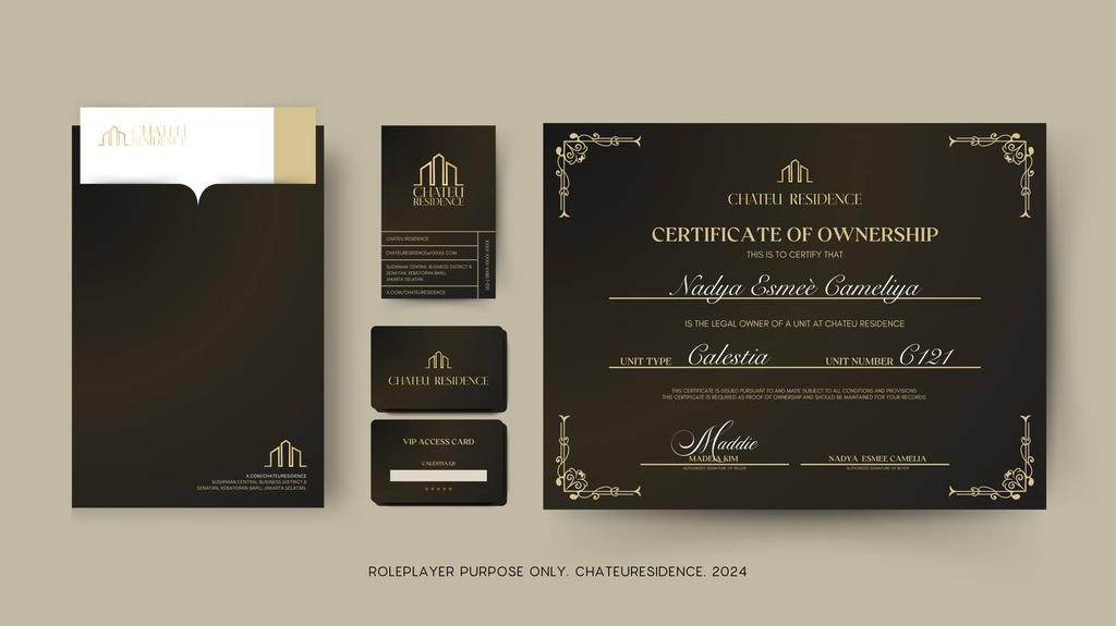 ️
️
ㅤ  ㅤ   𝗖𝗛𝗔𝗧𝗘𝗨 𝗥𝗘𝗦𝗜𝗗𝗘𝗡𝗖𝗘
ㅤ   live   in  harmony  at  a  luxurious 
ㅤ   apartment with British elegance

️Thank you for trusting and choosing us as your future residence. Hereby I send you an access card along with a certificate. Thank you 
️
️