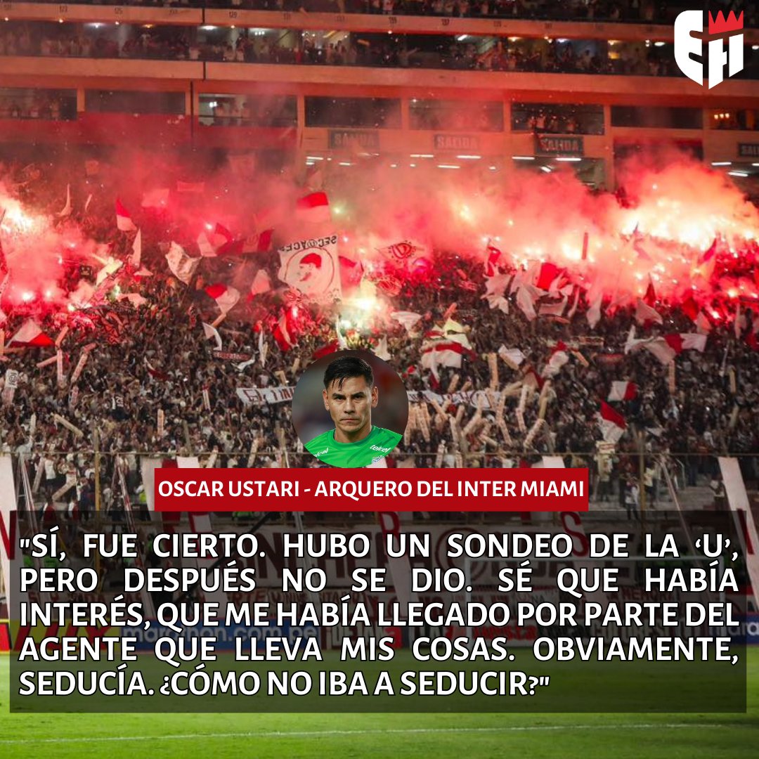 ¡《OBVIAMENTE SEDUCÍA IR A LA 'U'》!

Oscar Ustari, arquero de InterMiami, en una entrevista a Infobae, confirmó que fue sondeando por #Universitario a fines del 2023.

#universitario #intermiami