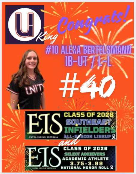 🚨 BIG ANNOUNCEMENT🚨 Congratulations to our # 10 Alexa for being recognized by Extra Innings Softball as both a top tier player and top tier student! Congrats Alexa!! 💪🥎🧡💙