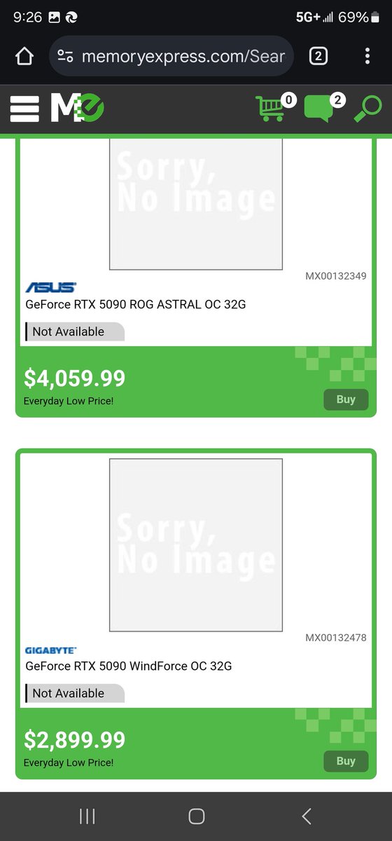 Danzan_Katana's tweet image. @MemoryExpress 
Memory Express RTX 5090 prices in Canadian dollars. Posted ahead of Canada Computers. It&apos;s ridiculous!!! 😡😡😡
#rtx5090 #memoryexpress #Nvidia #nvidiagpu #canadacomputers