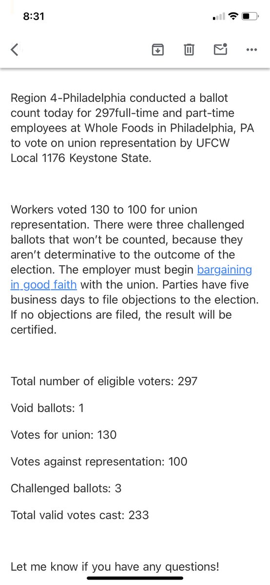 noamscheiber's tweet image. Workers at a Whole Foods in Philly just voted to become the only unionized Whole Foods in the country.
