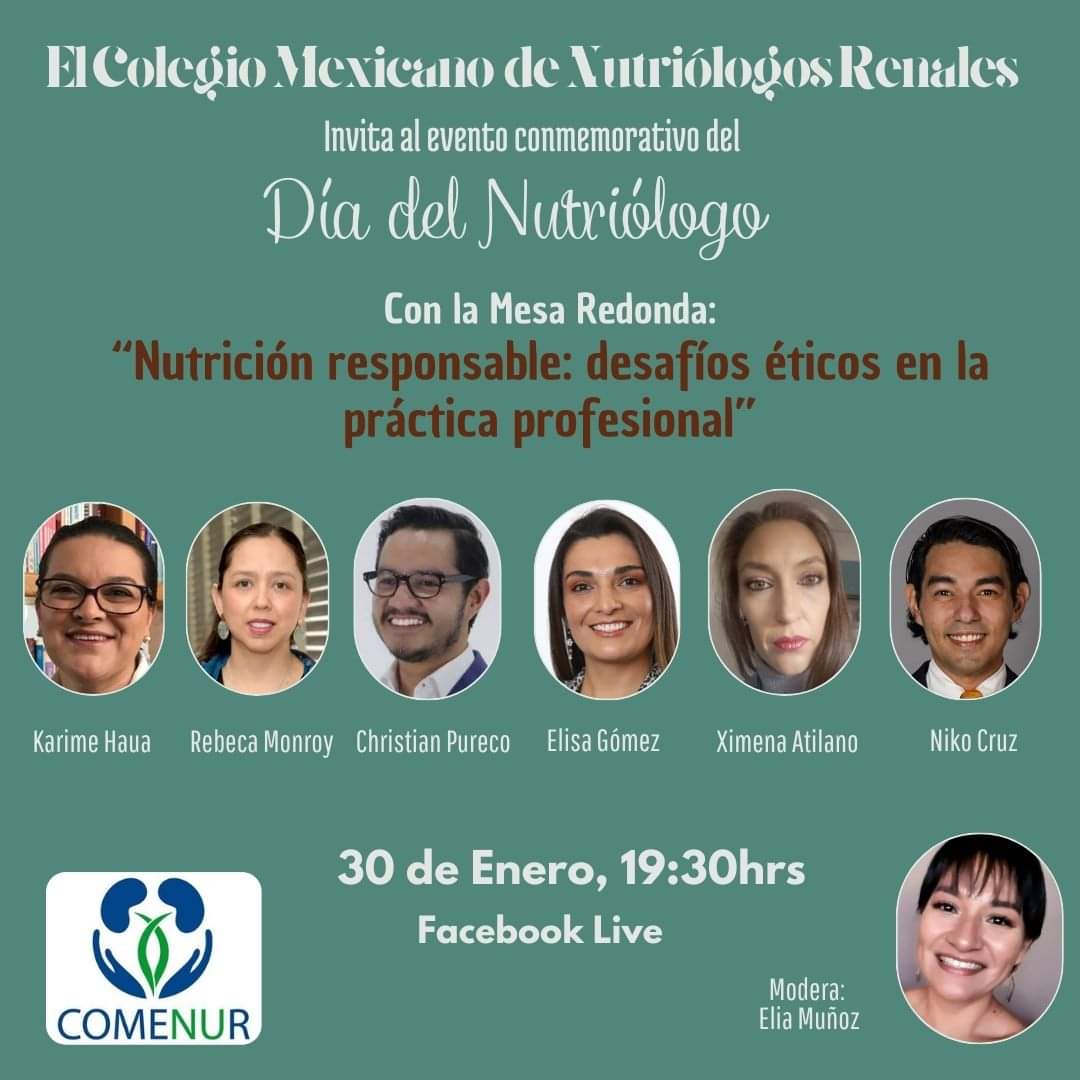 COMENUR1's tweet photo. ¡Gracias colega por tu trabajo incansable en la promoción de la salud y la prevención de enfermedades!
¡Feliz día del Nutriólogo
Recuerda que tenemos una cita para el día jueves 30 de enero a las 19:30 hrs para conmemorar esta celebración acompañados de un GRAN grupo de expertos. https://t.co/3GQ9APYyVs