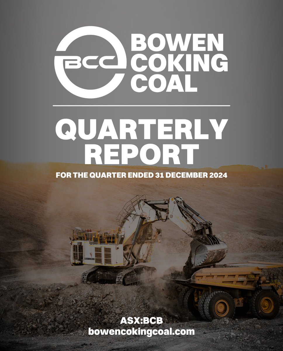 Bowen Coking Coal (#ASX #BCB) has released its Quarterly Report for the quarter ended 31 December 2024.

Read the full report here wcsecure.weblink.com.au/pdf/BCB/029061…

$BCB $BCB.AX