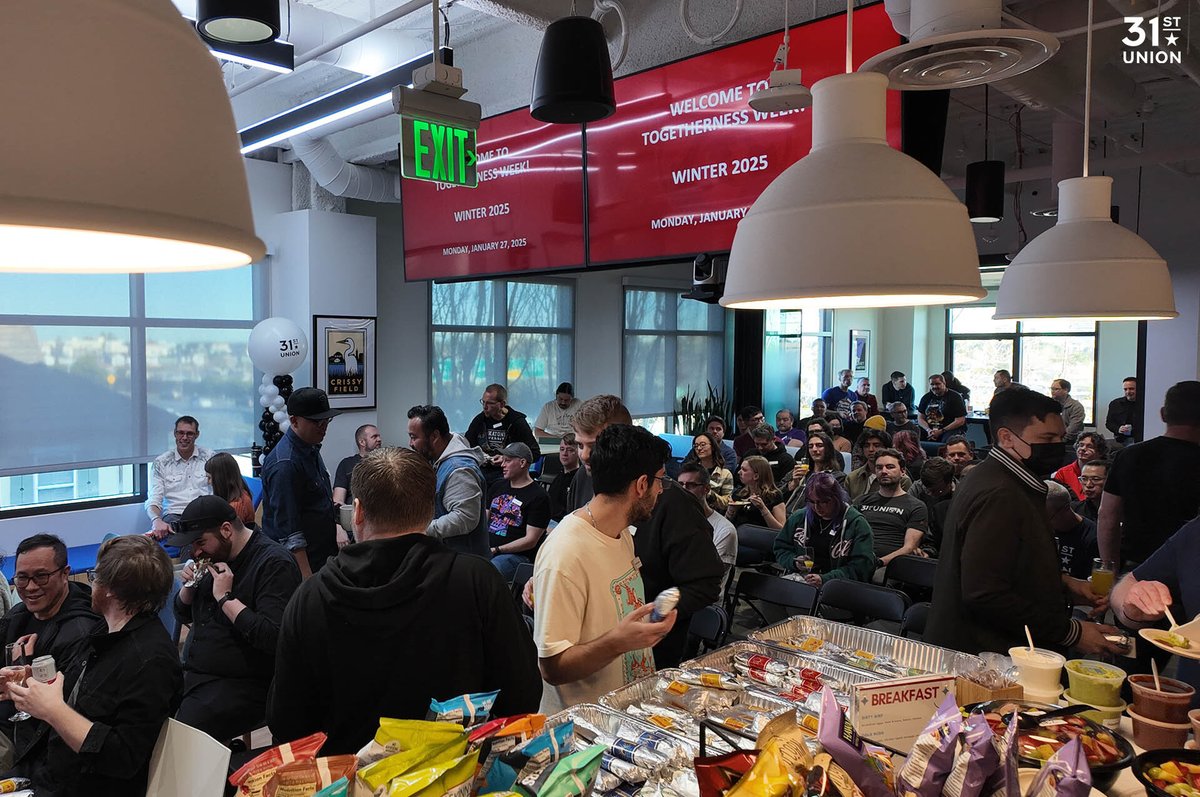 31UnionOfficial's tweet photo. Our Winter 2025 Togetherness Week kicked off today at 31st Union! We have gathered our local and remote teammates to work together in person this week. Collaboration is flowing and creativity is sparking! 🤝 #31stUnion #TogethernessWeek #ProjectEthos https://t.co/srKMjT3fMp