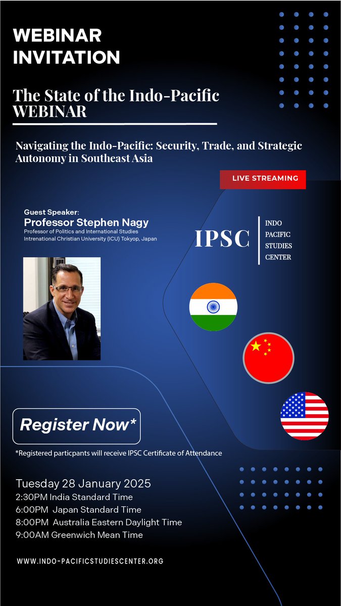 🚨 𝗥𝗲𝗺𝗶𝗻𝗱𝗲𝗿: 𝗝𝗼𝗶𝗻 𝗨𝘀 𝗳𝗼𝗿 𝗧𝗼𝗱𝗮𝘆’𝘀 𝗪𝗲𝗯𝗶𝗻𝗮𝗿! 🚨
📅 Date: Tuesday, 28 January 2025
⏰ Time: see poster below for your time
📍 Location: Online
👉 Register now: zoom.us/meeting/regist…