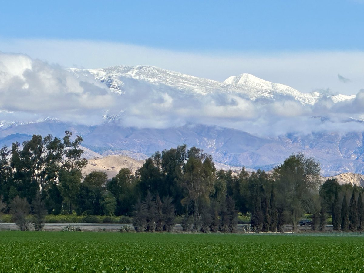 After the storm. Snow capped mountains north of Ventura CA.