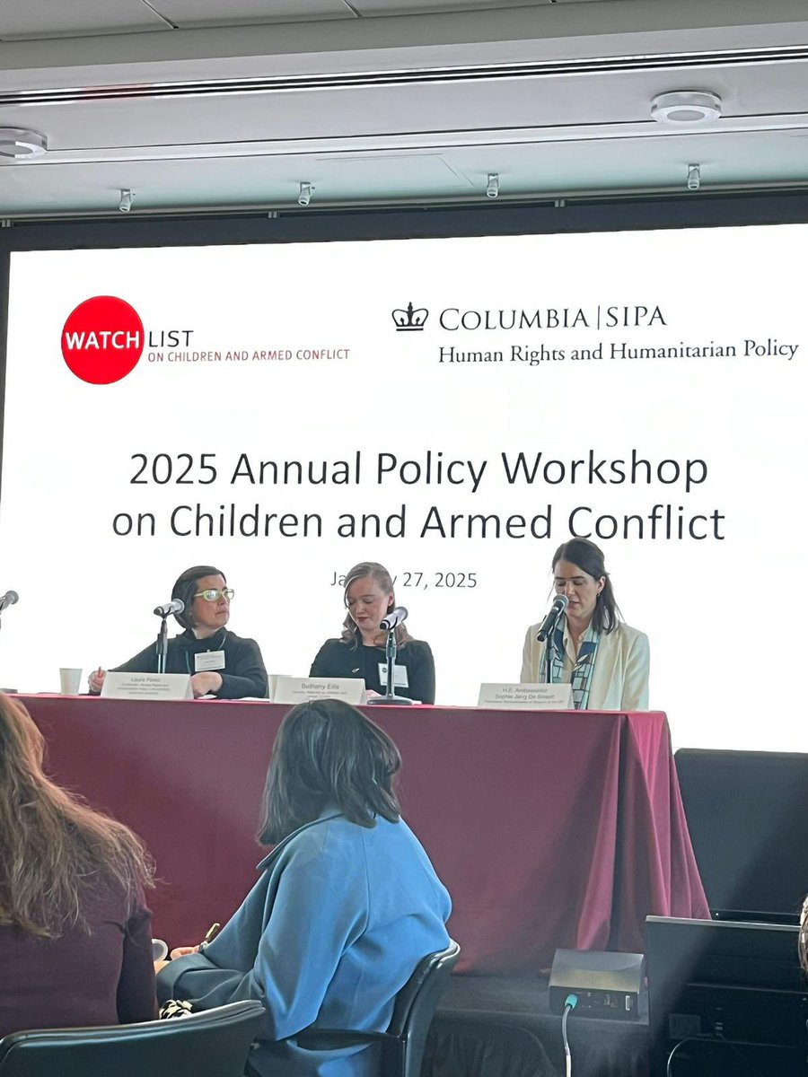 We were pleased to partner with <a href="/1612Watchlist/">Watchlist</a> &amp; @columbiaSIPA in their annual workshop on children and armed conflict.

2024 was an “annus horribilis” for children. Strengthened collaboration between member states, UN and civil society is a must to protect children in conflict.