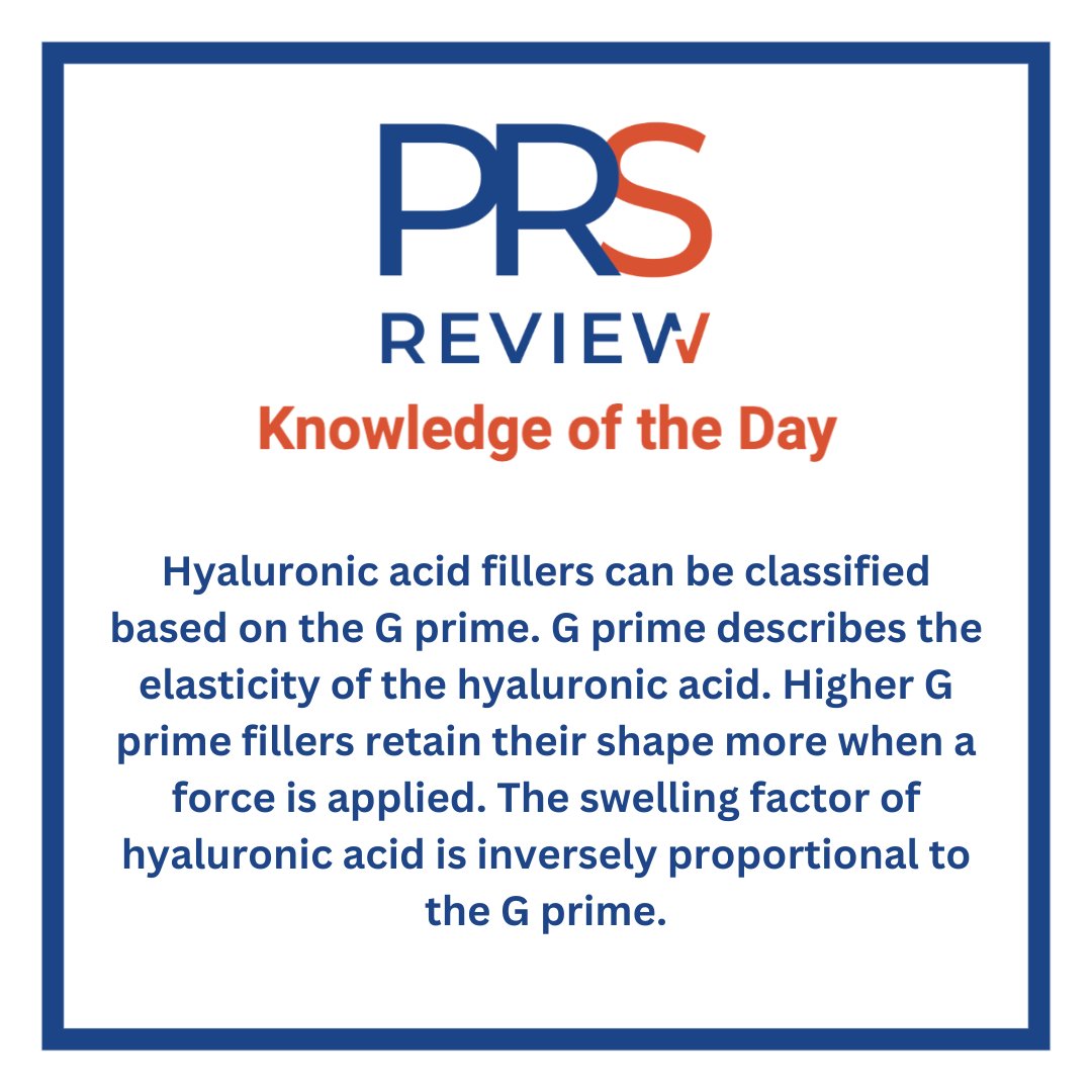 prsreview's tweet image. G prime and swelling factor

#prsreview #hyaluronicacid #fillers #lipinjection #juvederm #restylane #facialrejuvenation #medspa #dermatology #OMFS #plasticsurgery #reconstructivesurgery #medicaleducation #meded #plasticsurgeryresidency #plasticsurgeryfellowship #surgery
