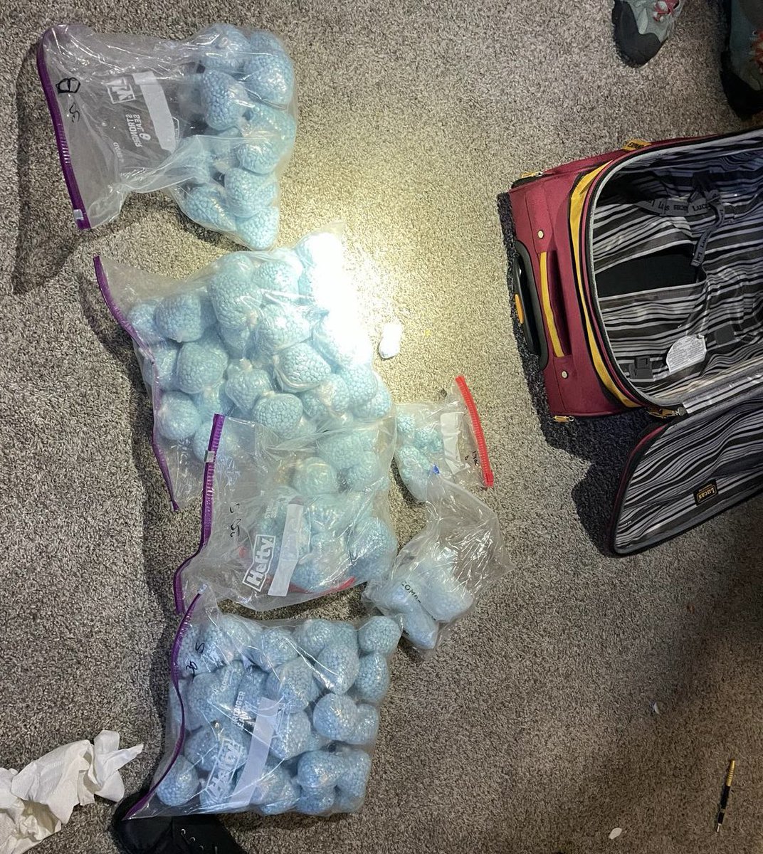 EndWokeness's tweet photo. 130,000 smuggled pills of fentanyl found in Denver by DEA. 2 illegals (gangs). 

Countless lives saved. https://t.co/GEBuOh0PCr
