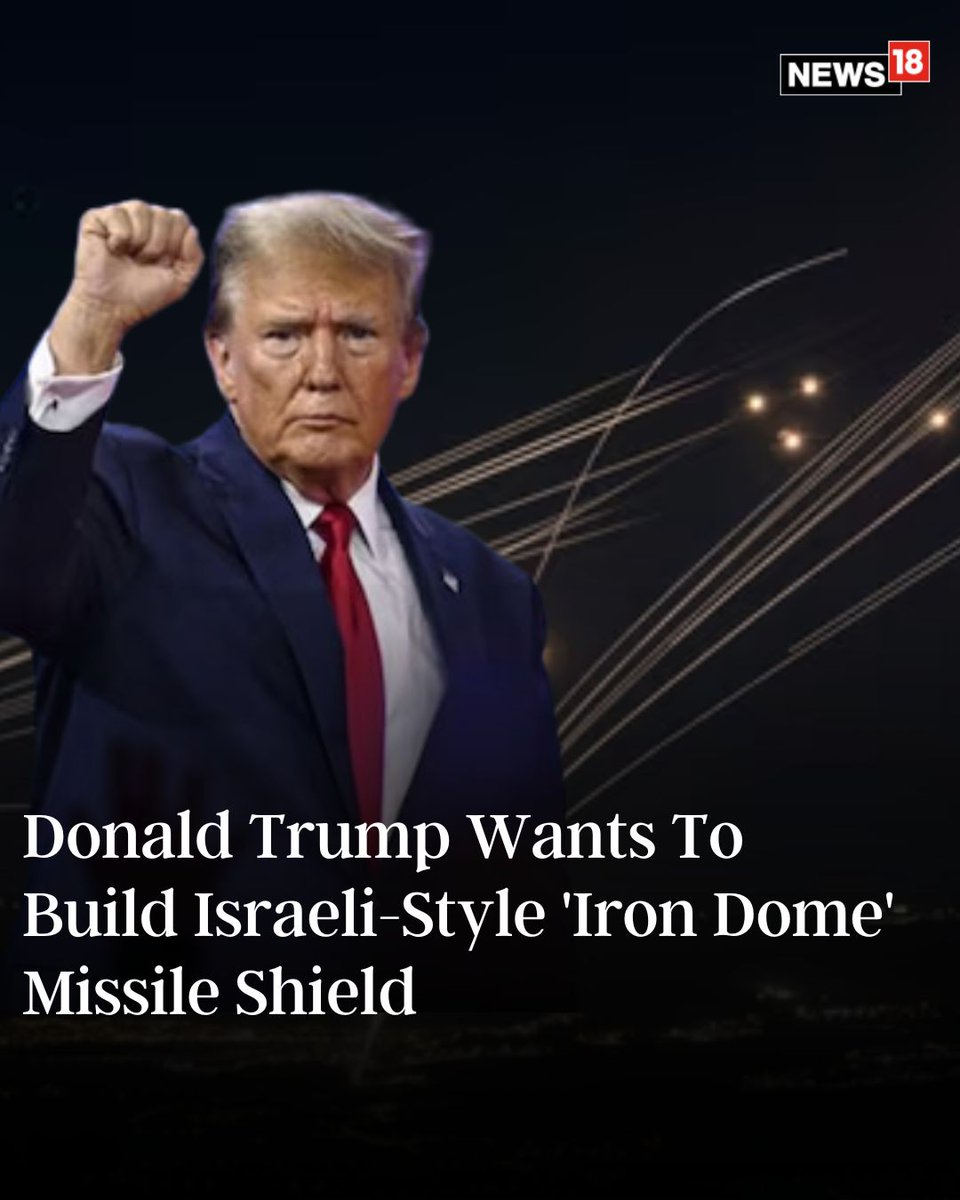CNNnews18's tweet photo. Donald Trump said the Iron Dome order was among four executive actions he will sign, along with one that would "get transgender ideology the hell out of our military."

#DonaldTrump #IsraelDefence #IronDome 

https://t.co/jF5MZnFPvZ https://t.co/AWB1YU9NPd