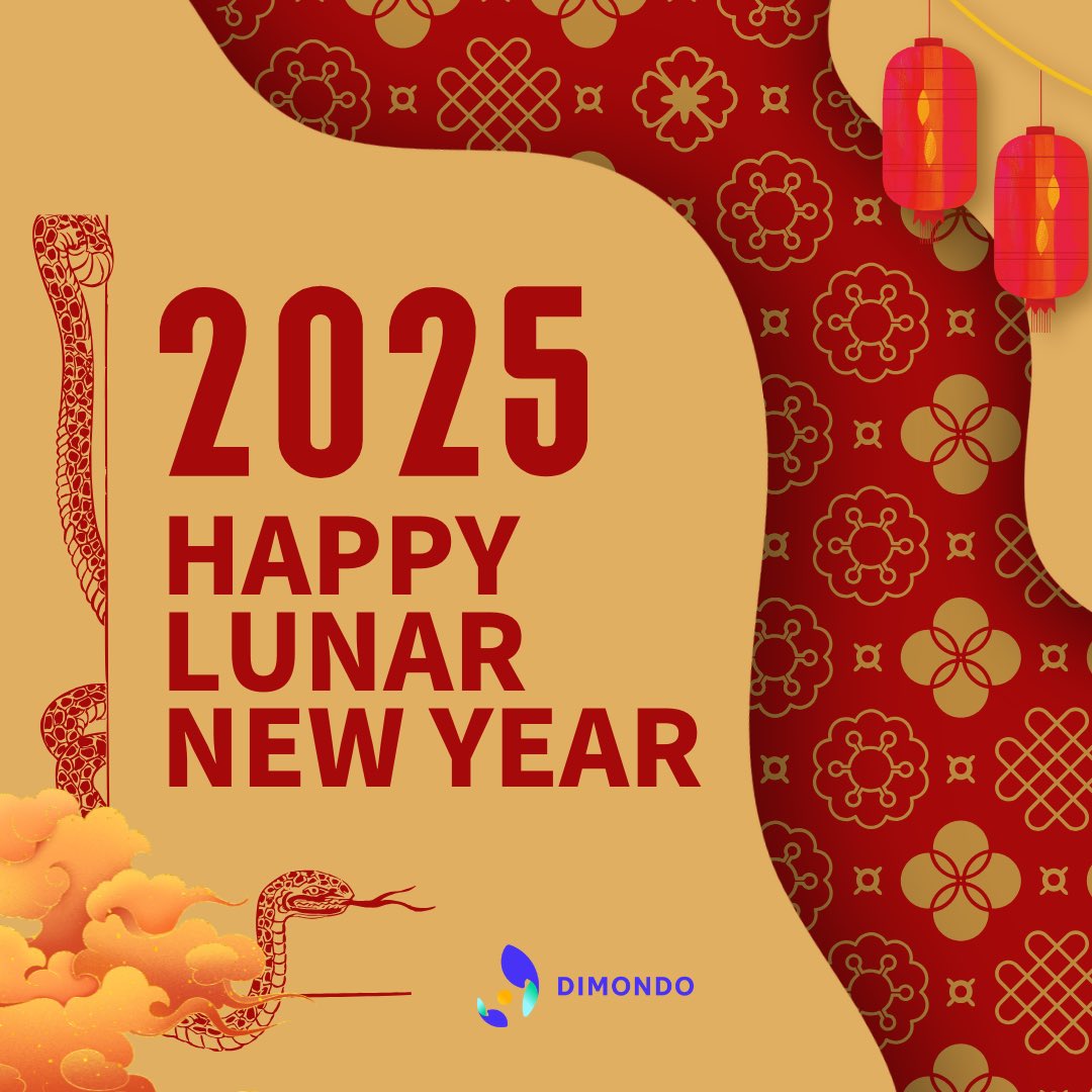 As we bid farewell to the past and welcome the #new year, 
#Dimondo wishes everyone a prosperous and thriving 2025, filled with good fortune and blessings! 🧧🐍
In the coming year, we will continue to grow, innovate, and work together to build a brighter future! 🧨  #wellness