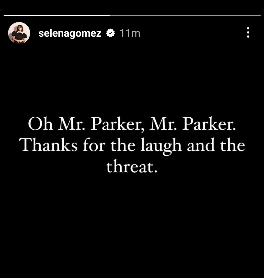 BasedSamParker's tweet photo. Selena Gomez has responded to me. Lol. https://t.co/MRdT7HCy11