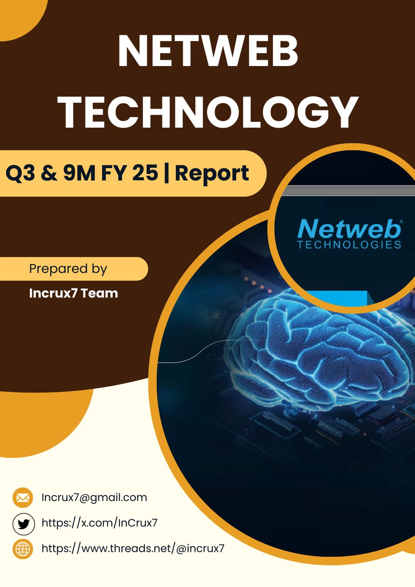 InCrux7's tweet image. Netweb Technology | Q3 & 9M FY 25 | Report
#netweb #netwebtechnology #DeepSeek #Nvidia #Q3FY25Results #Q3WithETNOW #q3businessupdate #Q3FY2025