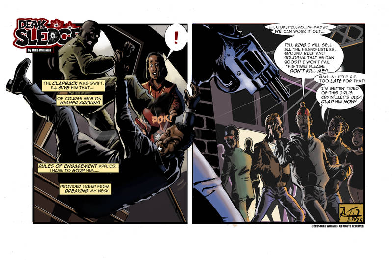 IllustratorMan's tweet photo. A new #DeakSledge comic for 2025.
Thanks for your attention ๐ #ArtistOnTwitter #Webseries #action #BlackTwitter #comics #IndependentArtist #creator owned https://t.co/eZGYdC4DNi