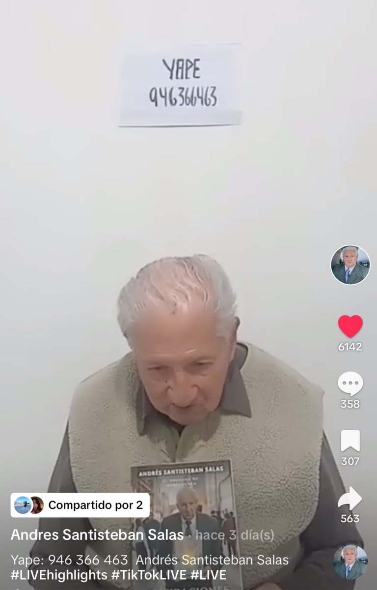 feelingchaufosa's tweet photo. este abuelito peruano es compositor y poeta, está vendiendo sus libros por TikTok a 40 soles

pueden escribirle a su número de Yape para pedirle un ejemplar🥹❤️‍🩹🫶🏽!!! compren!! https://t.co/uEz23OMGMA