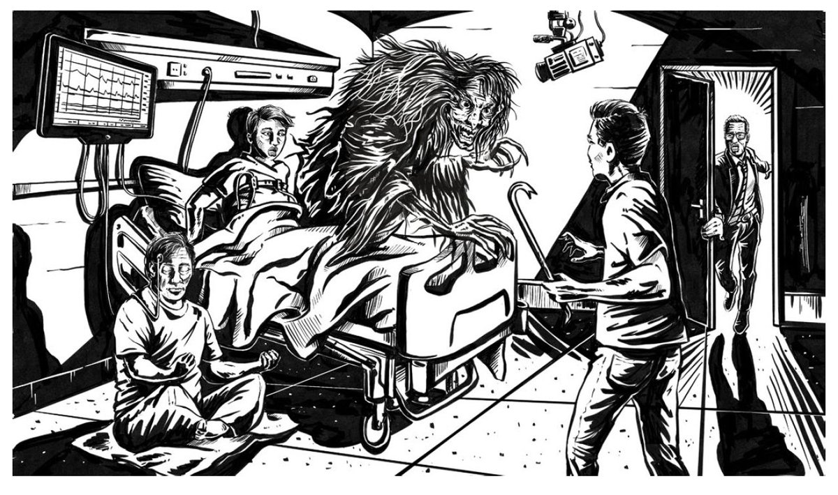 chillcryptworld's tweet photo. Fighting the Night Hag (art by @ArtNuria): https://t.co/0Ser09rLbv