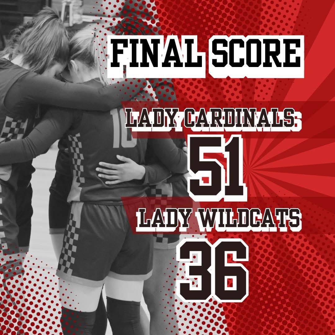 The Lady Cardinals are 13-6 on the season after their win against the Trigg County Lady Wildcats tonight. 

Keely Henson 18
Lay Mayes 16
Lex Feagin 7
Avery Creason 5
Ally Creason 3
Camea Hunt 2

They are back in action on Friday at Ballard County.