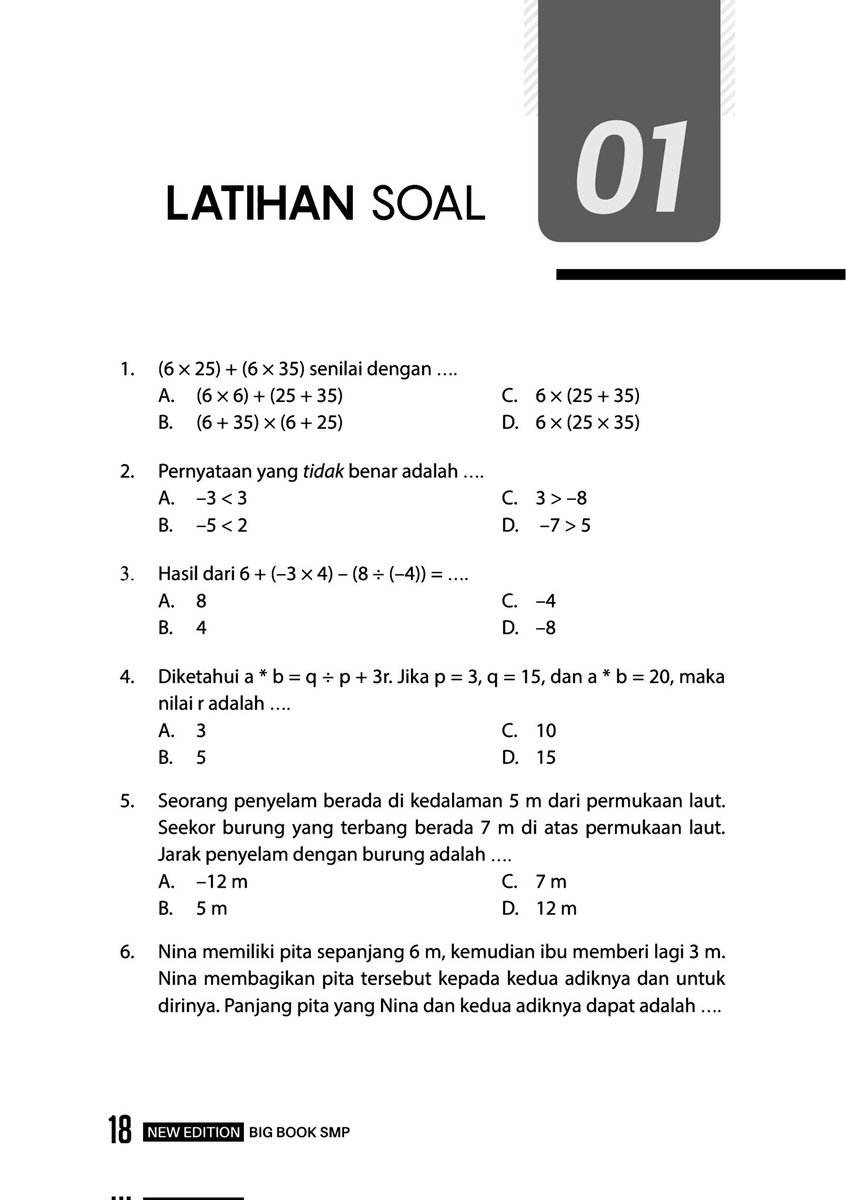 stwoberyi's tweet image. 🪷🍄. LATIHAN SOAL BILANGAN BULAT DAN PECAHAN (FUNDAMENTAL MATEMATIKA)
yuk bareng-bareng perkuat fundamental matematika nya 🙇🏻♀️🪷 disini aku mau sharing latihan soal sekaligus pembahasannya nih.
(correct me if i'm wrong yap 🤓🐠)
sumber: drive.google.com/drive/folders/…