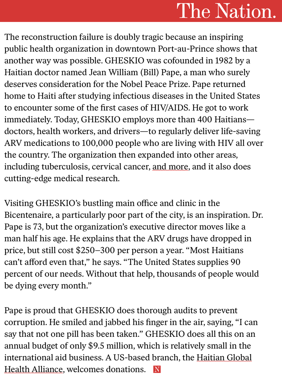 Terrifying news. Trump is ending #Pepfar, the U.S. public health program that saved the lives of 25 million people worldwide with HIV/AIDS. Some 100,000 in #Haiti get the life-saving medications, as Dr. Bill Pape of GHESKIO told me back in 2020.<a href="/melindayiti/">Melinda Miles</a> <a href="/AmbDanFoote/">Dan Foote</a>