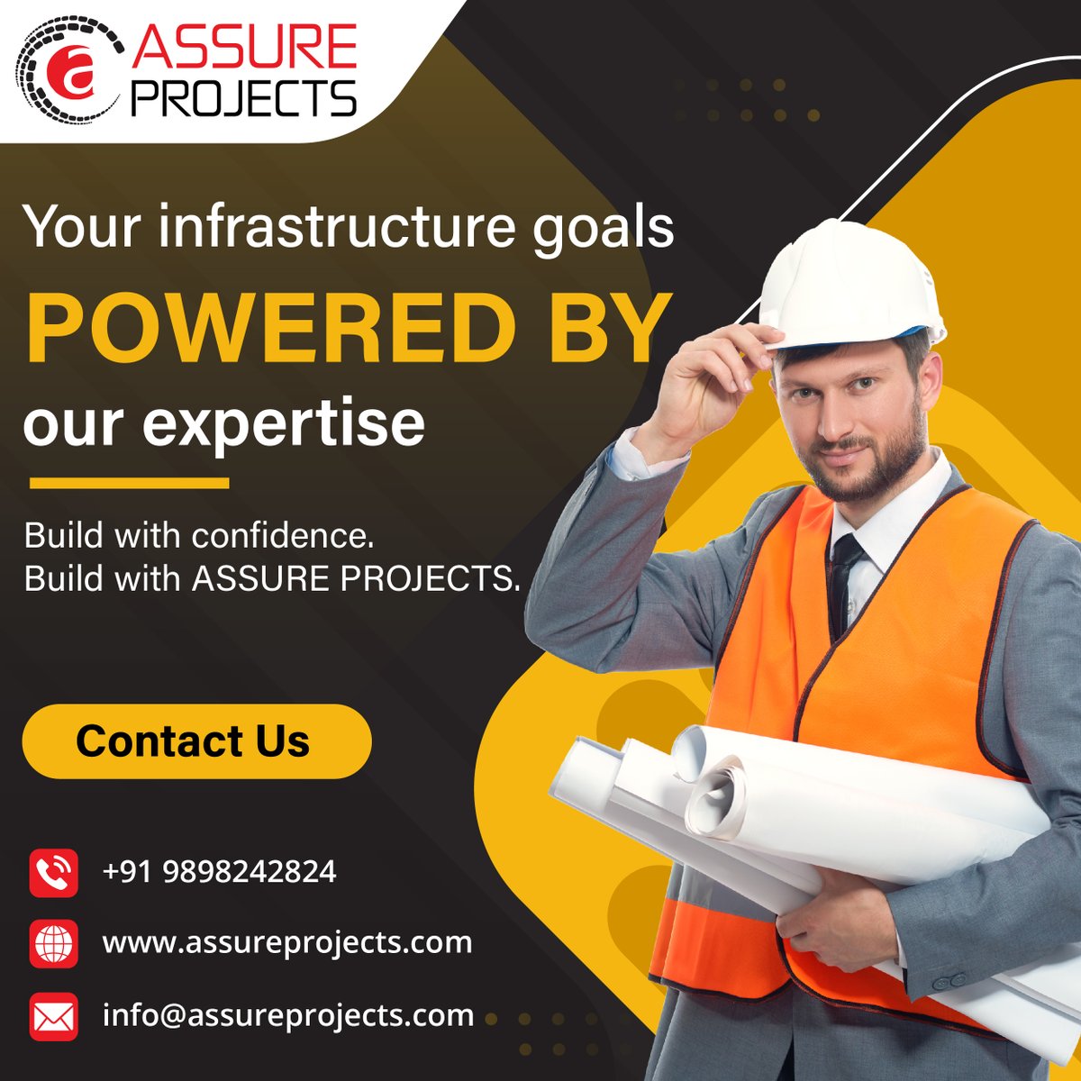 Assureprojects's tweet image. Your Infrastructure Goals POWERED BY Our Expertise🏗️
Build with Confidence. Build with @Assureprojects
Explore our services and projects at assureprojects.com🌍
#ConstructionExcellence #BuildWithConfidence #QualityConstruction #InfrastructureDevelopment #assureprojects