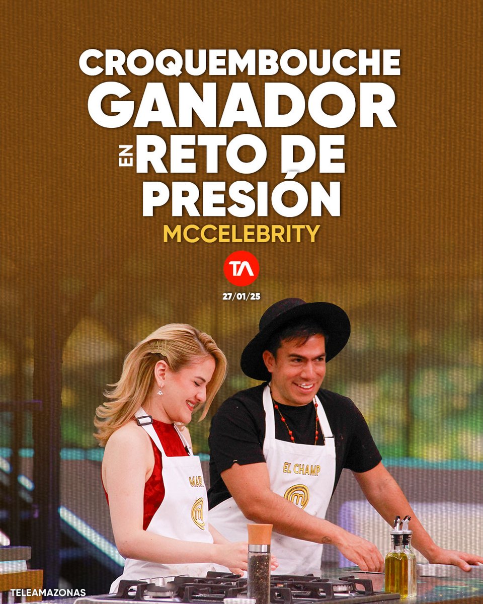 teleamazonasec's tweet photo. #MCCelebrityEc | 🍮¡Dos parejas ganadoras! Caramelo y croquembouche en MasterChef Celebrity Ecuador 👉 https://t.co/yCR7V5Jaqf https://t.co/SD3FLL9Oi8