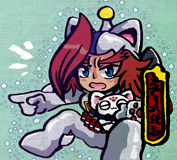 がんばれゴエモンのイラスト描く。星空士ダイナマイッツ。 