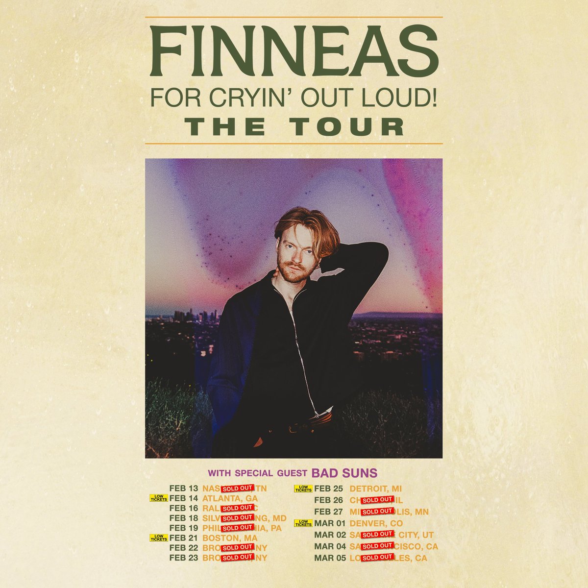 US Tour kicks off in a couple weeks! A few tickets for the remaining shows are left shop.finneasofficial.com/pages/tour