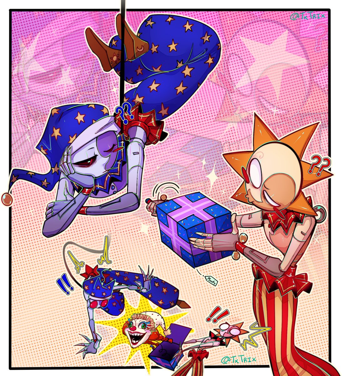 TxTrix's tweet photo. Cute Box with the cute boys (i love em ❤️‍🔥)
#daycareattendant #fnafmoon #fnafsun https://t.co/UlTlI2aENF