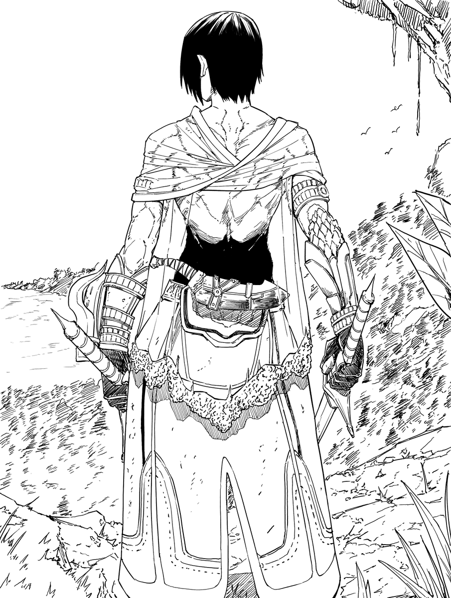 Dual blade. Commission are available 
#manga #anime #art #artist #illustration #illust #isekai #mhw #monsterhunterworld