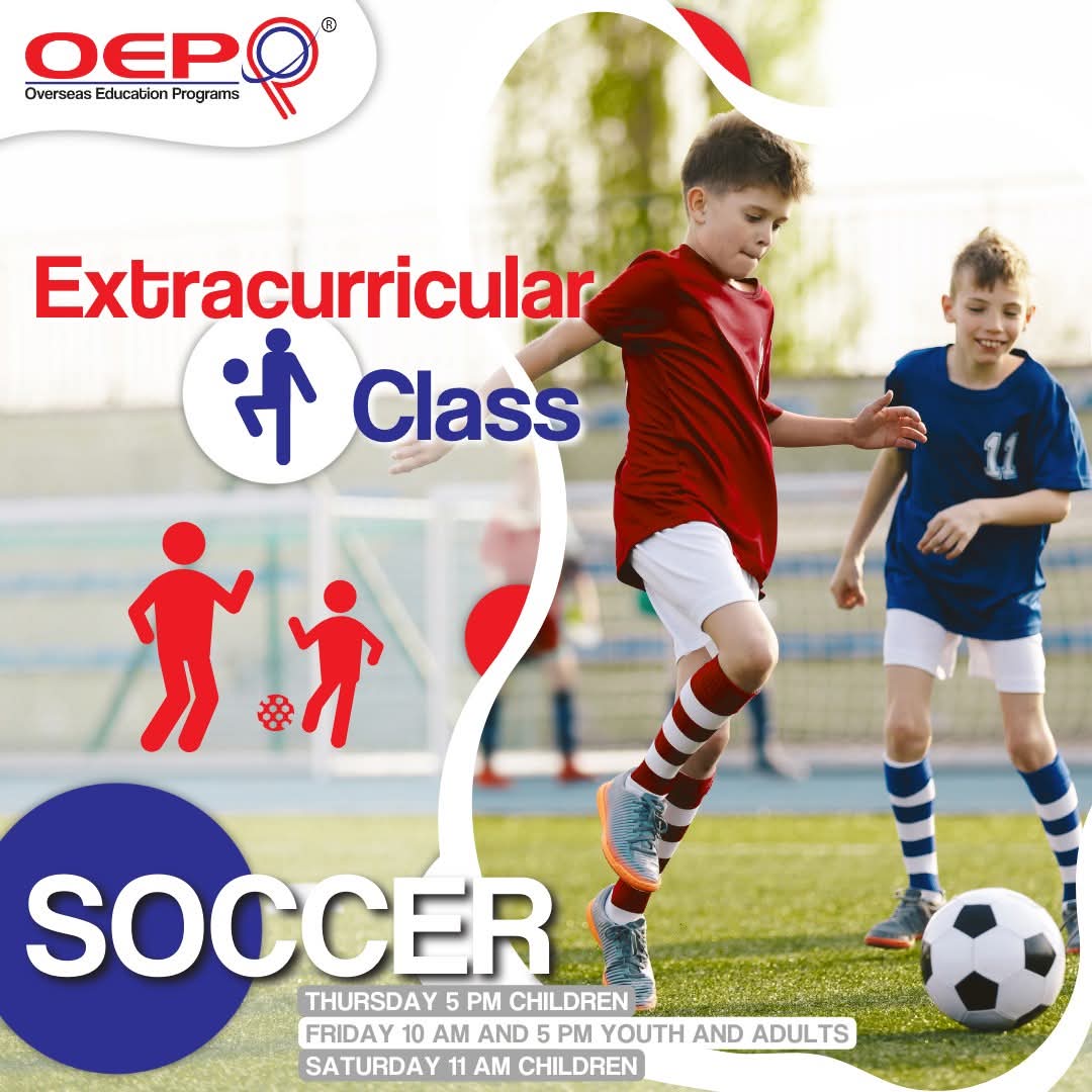 AndresLizarazoQ's tweet photo. SOCCER⚽️ #ExtracurricularClass This Week.
Practice and learn daily life vocabulary.
Thursday and Saturday for Kids.
Friday for Everybody. https://t.co/htlLl8rTIH