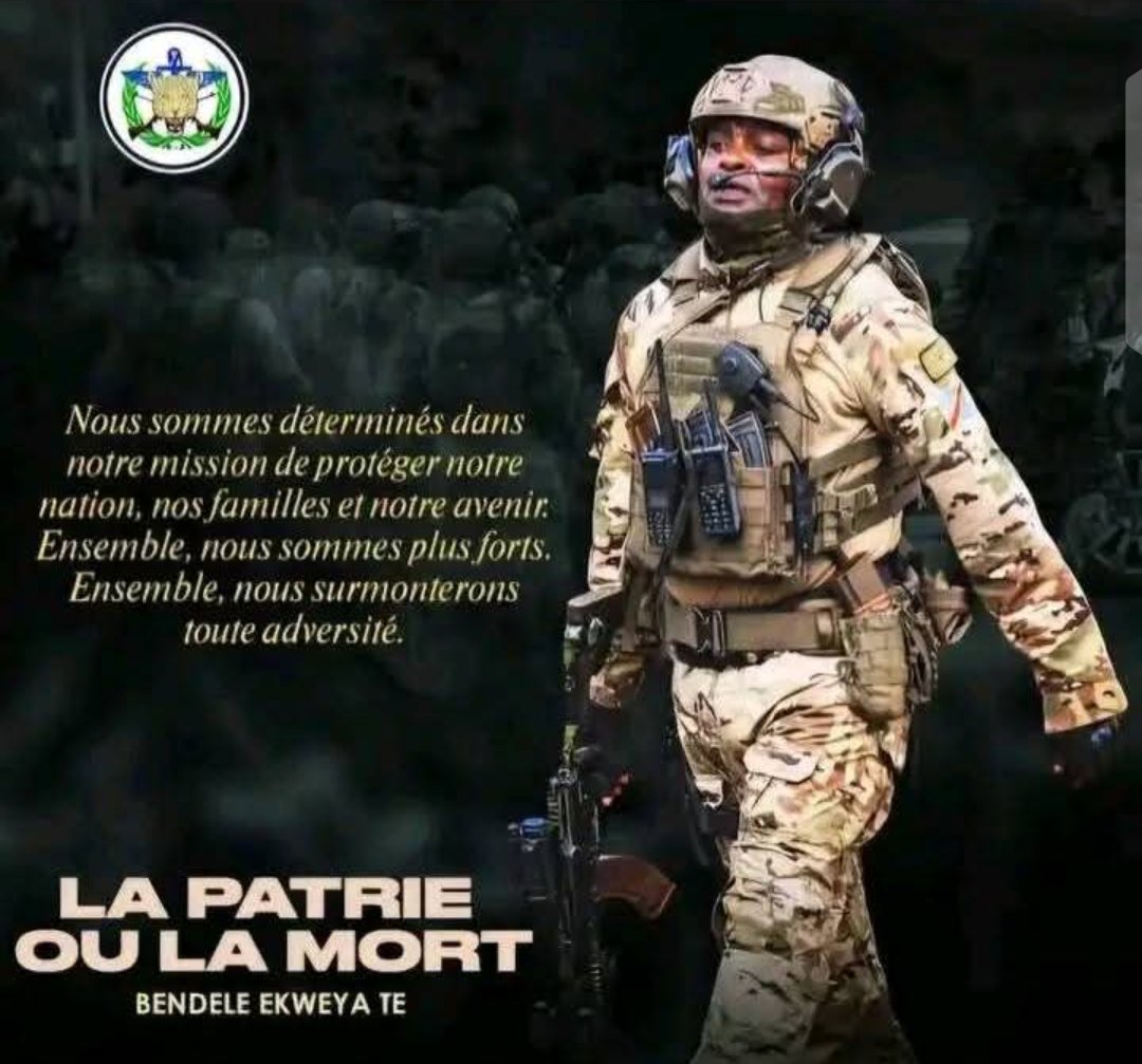 JuniorLeya's tweet photo. Soutient total à nos vaillants soldats qui verse leurs sangs pour défendre nos frontières, notre culture et l'âme de la nation.
Vive les FARDC,
Vive la RDC.
Congolais est fière de l'être.
🇨🇩🇨🇩🇨🇩🇨🇩🇨🇩

Force à vous FARDC.
Avec Dieu la victoire est notre https://t.co/9Yvsxpv5XY