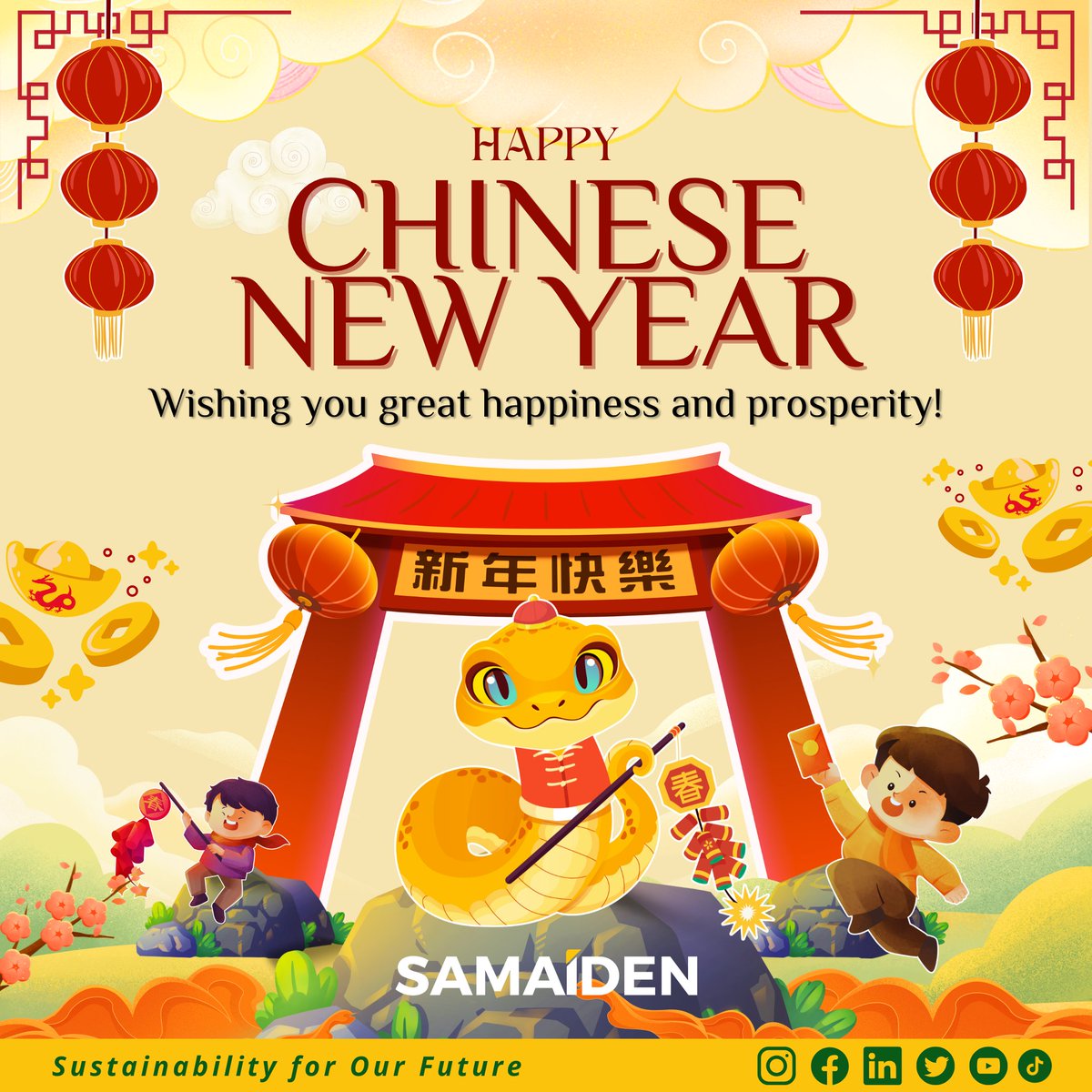 SamaidenGroup's tweet photo. 🐍𝐇𝐀𝐏𝐏𝐘 𝐂𝐇𝐈𝐍𝐄𝐒𝐄 𝐍𝐄𝐖 𝐘𝐄𝐀𝐑!🧧🧧
May your days be filled with success, good health, &amp; prosperity, and may the spirit of renewal guide us all toward a bright and joyful future. Let’s welcome this year with open hearts and celebrate new beginnings🎊 https://t.co/pfICMGQilA