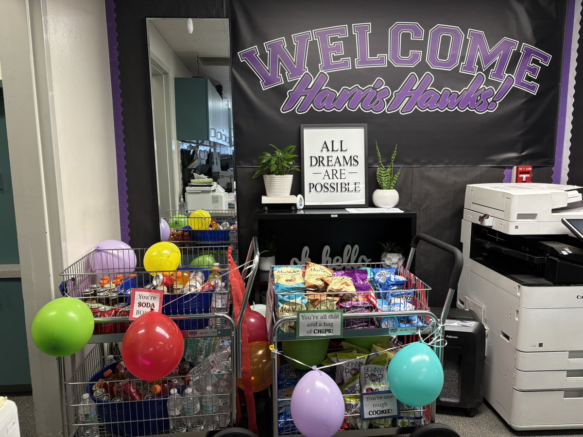 A huge thank you to our amazing Booster Club for bringing the Snack Cart to campus! 🍎 Your support means the world to our staff, and today’s snack break was just what we needed. #teamharrishawks💜 #teambcsd #ThankYouBoosterClub #SnackCart #Grateful #SchoolCommunity