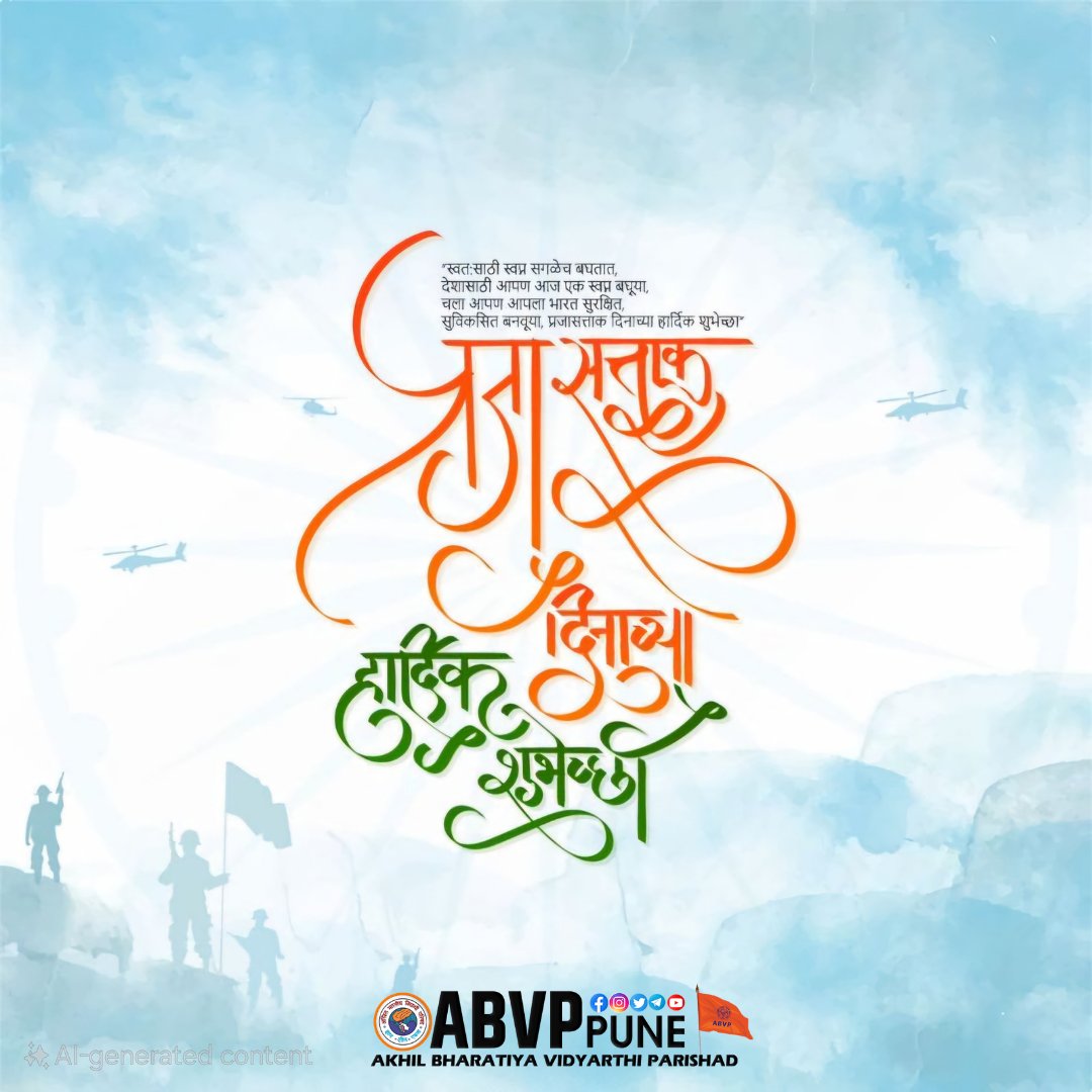 🇮🇳 प्रजासत्ताक दिनाच्या शुभेच्छा 🇮🇳