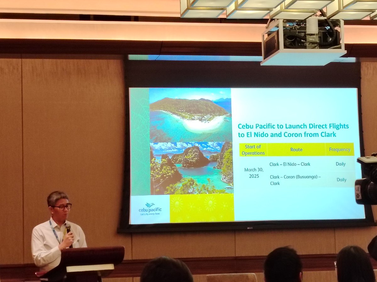 avgeekph's tweet photo. JUST IN: @CebuPacificAir will begin daily flights between Clark and El Nido, as well as Clark and Coron (Busuanga), starting 30 March 2025.
#AvGeekPH #FlyCEB #LetsFlyEveryJuan #CEBTravels #CRK https://t.co/95FFAW7CAh