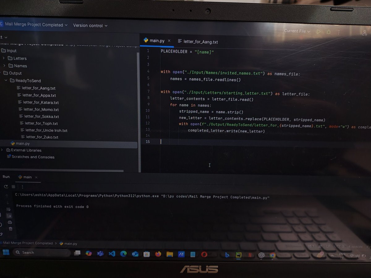 AshishMaha46930's tweet image. &quot;Day 24 ✅: Conquered the File System and Mail Merging challenge! 🎯 Successfully completed it and feeling pumped for the next one. Progressing steadily towards my goals. 💻💡 #100DaysOfCode #EthicalHackingJourney&quot;