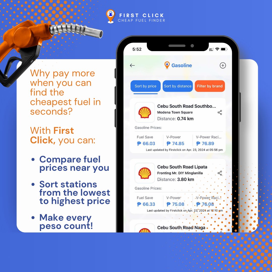 firstclick_ph's tweet image. 💸 Fuel smarter, save bigger. Download First Click today and see the difference! 🚗✨ #FirstClickPh #gas #saving