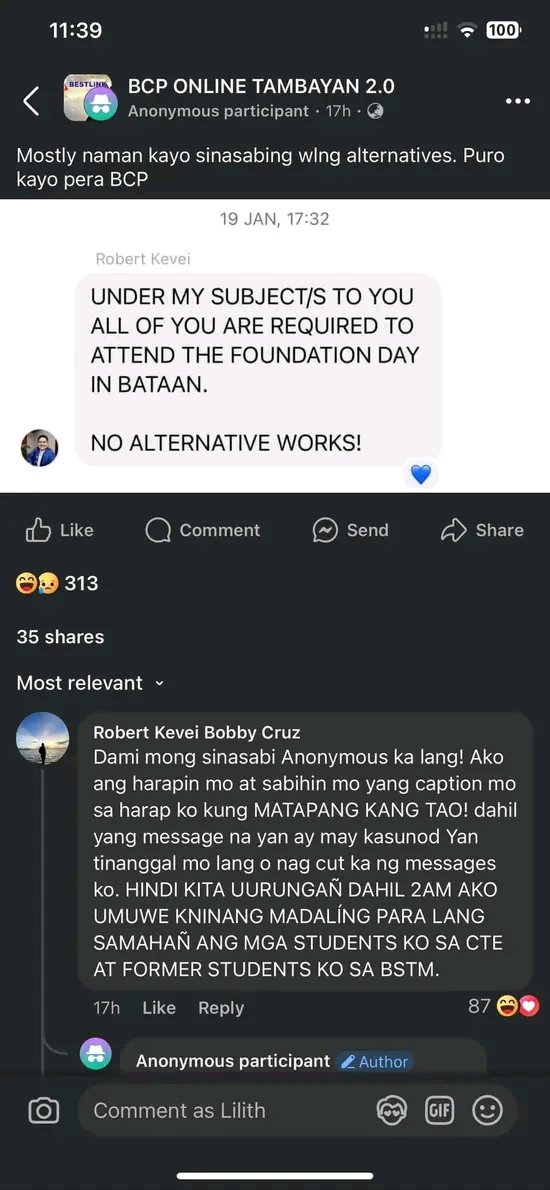 syntaxeyle's tweet image. Parang antapang ng mga prof ng Bestlink college of the Philippines, I smell something fishy tuloy na baka pinagkakakitaan na nila mga students nila. Over protective e alam naman nila na mali talaga ang ginawa ng school. sana ipatawag yung school sa #Quadcomm desrv maimbestigahan