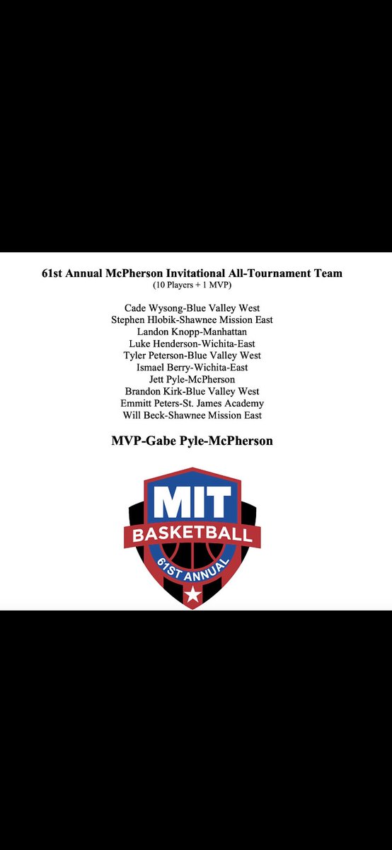Emmitt Peters (@emmitt_peters21) on Twitter photo Playing in my second McPherson Invitational Tournament. I’m honored that I was selected all tournament team and averaged 16 points and 5 rebounds
<a href="/sjamensbball/">SJA Basketball</a> <a href="/vicwilli/">VWBACERTIFIED</a> <a href="/RL_HoopsKS/">RecruitLook Hoops Kansas</a> <a href="/PrepHoopsKS/">Prep Hoops Kansas</a> Playing in my second McPherson Invitational Tournament. I’m honored that I was selected all tournament team and averaged 16 points and 5 rebounds
<a href="/sjamensbball/">SJA Basketball</a> <a href="/vicwilli/">VWBACERTIFIED</a> <a href="/RL_HoopsKS/">RecruitLook Hoops Kansas</a> <a href="/PrepHoopsKS/">Prep Hoops Kansas</a>