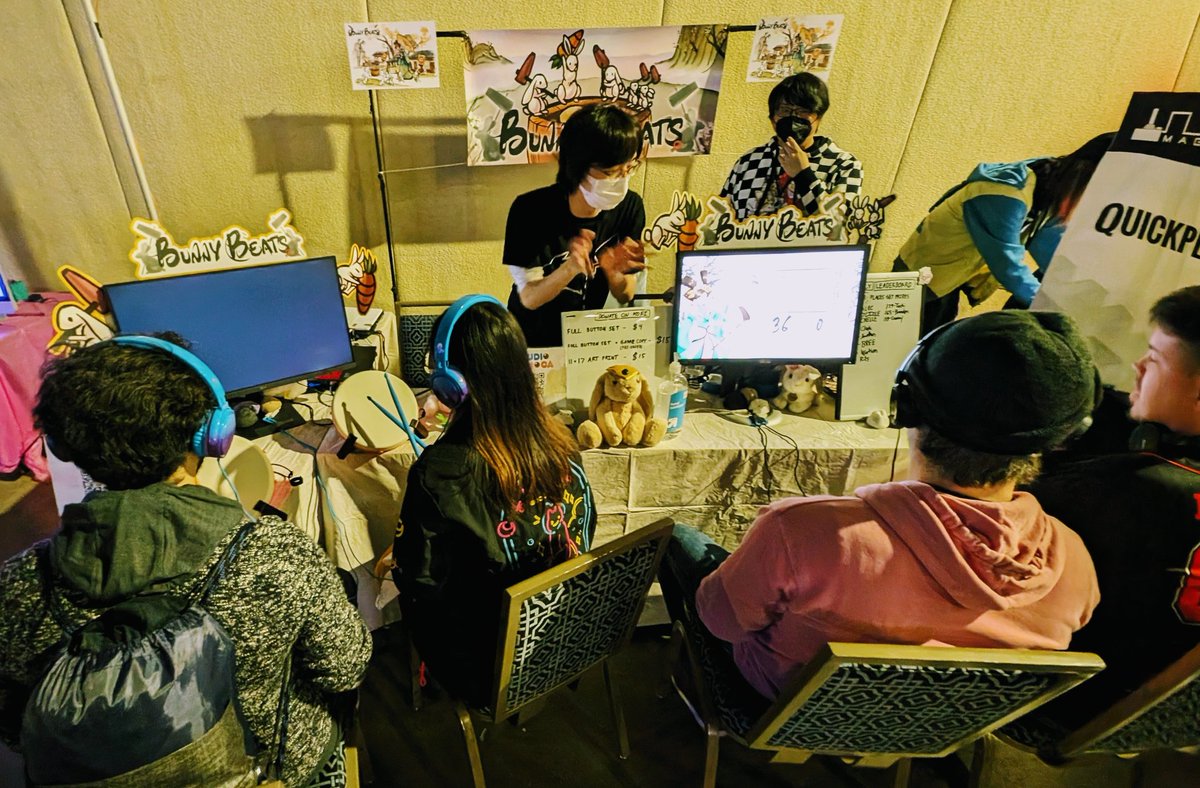 StudioTapioca's tweet image. MAGFest is DUNZO!

Thanks to everyone who came by to play Bunny Beats! We had an amazing time getting to know everyone and we appreciate all of the feedback, support, and fun chats. Thanks to Indie Arcade for having us, and we hope to see everyone again soon! 🎶🐇

#magfest2025