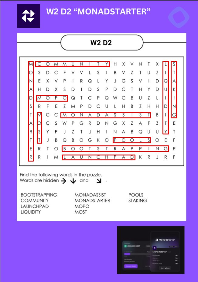 0xCakra's tweet image. @monadverse Weekly Challenge
#W2D2 &quot;FIND THE WORDS&quot;