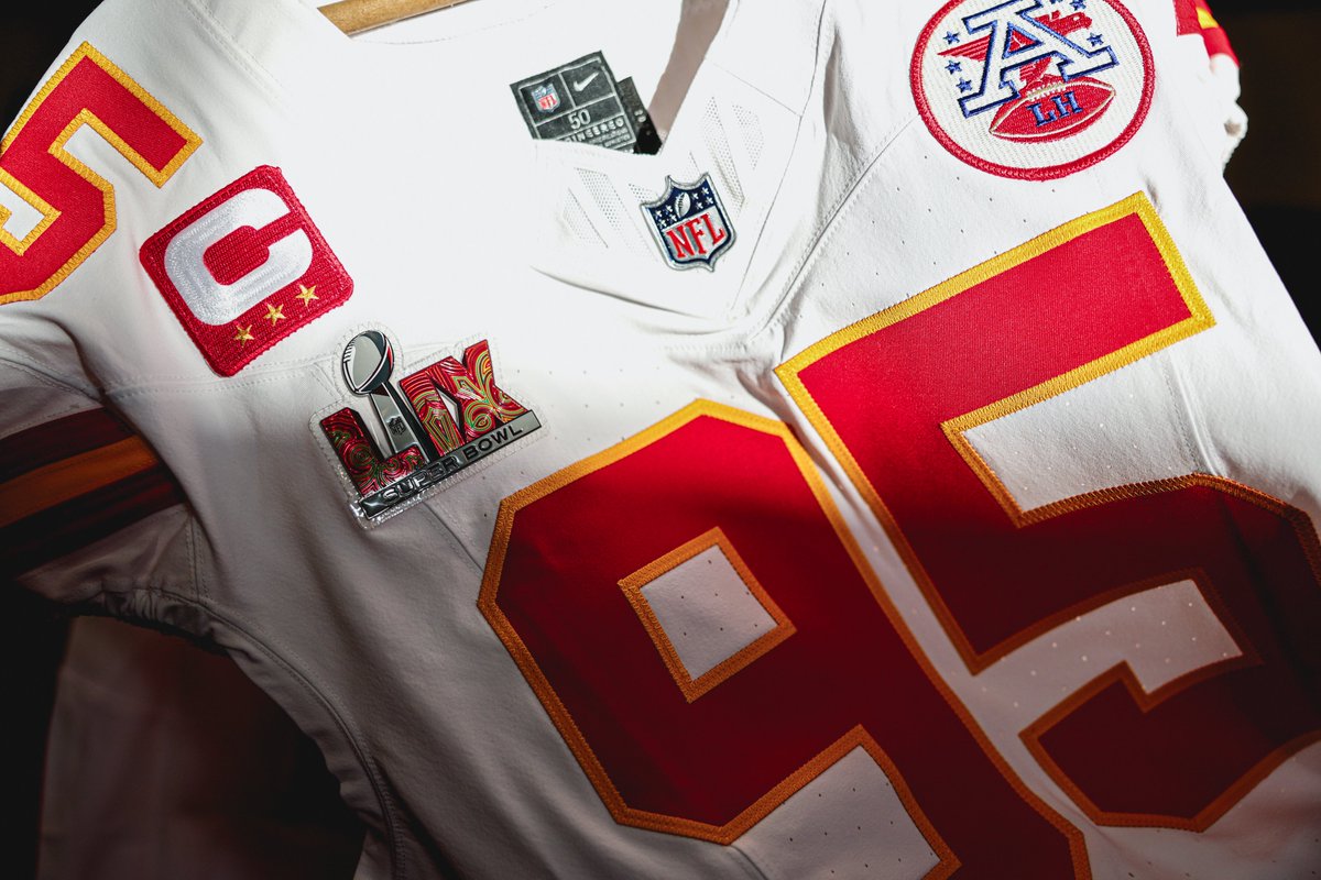 Chiefs's tweet photo. Super Bowl jerseys are set. https://t.co/HiwQ5HLwZP