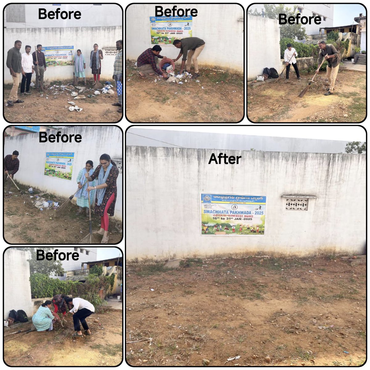 APGBank's tweet photo. As a part of Swachhata Pakhwada 2025 from 16.01.2025 to 31.01.2025, the branches of Regional Office - Nellore had conducted cleanliness program at their respective service areas on 24.01.2025.
#Swachhatapakwada #DFS #SwachhBharat https://t.co/VUeynxbl8W